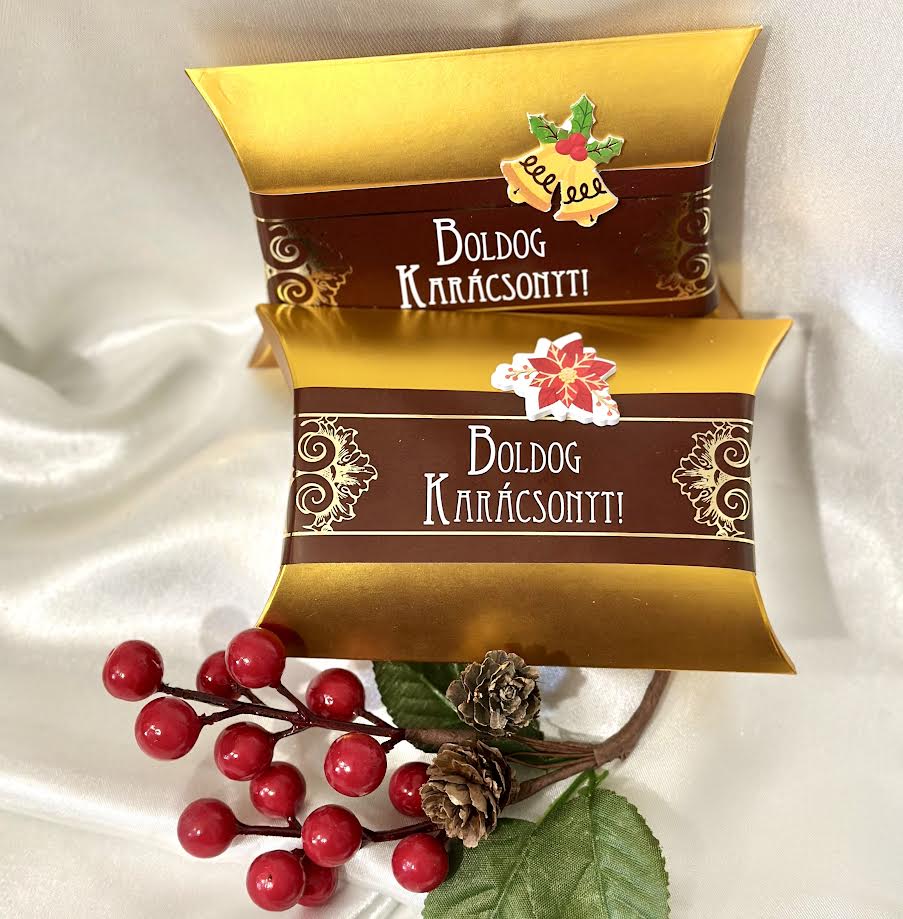 Karácsonyi Arany Párnadobozos Vegyes Praliné Válogatás 100g