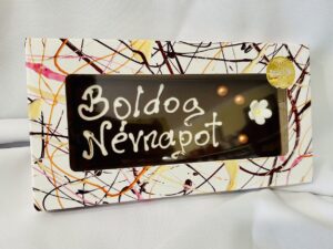 Kézműves Feliratos Étcsokoládé ( Boldog Névnapot ) 100g
